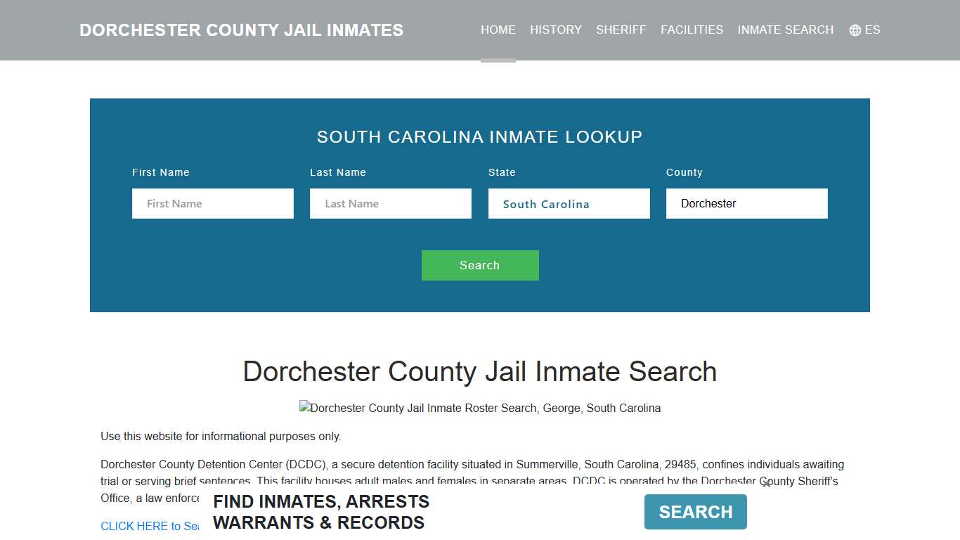Dorchester County Jail Inmate Roster Lookup, George, SC